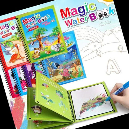 Reusable Water Magic Coloring Book Kids Learning Drawing Activity Kit