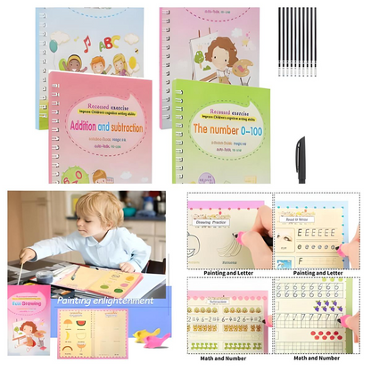 Sank Montessori Reusable Books With  4Magic Books 1Magic Pen 10Refills