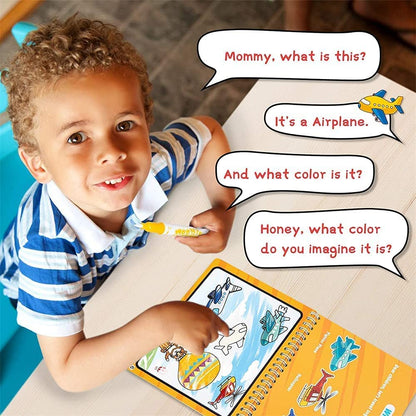 Reusable Water Magic Coloring Book Kids Learning Drawing Activity Kit
