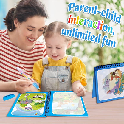Reusable Water Magic Coloring Book Kids Learning Drawing Activity Kit