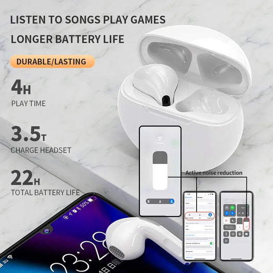 Wireless Air Pro 6 Earbuds with Hifi Stereo Touch Control Earbuds