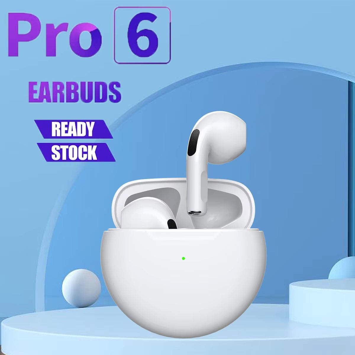 Wireless Air Pro 6 Earbuds with Hifi Stereo Touch Control Earbuds