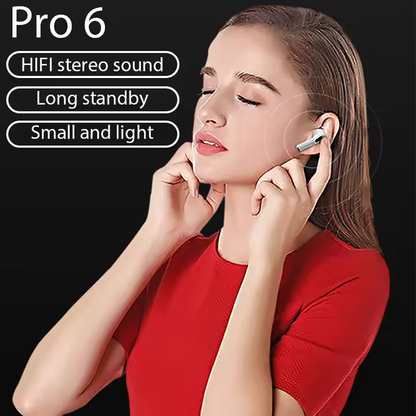 Wireless Air Pro 6 Earbuds with Hifi Stereo Touch Control Earbuds