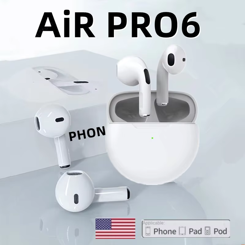 Wireless Air Pro 6 Earbuds with Hifi Stereo Touch Control Earbuds