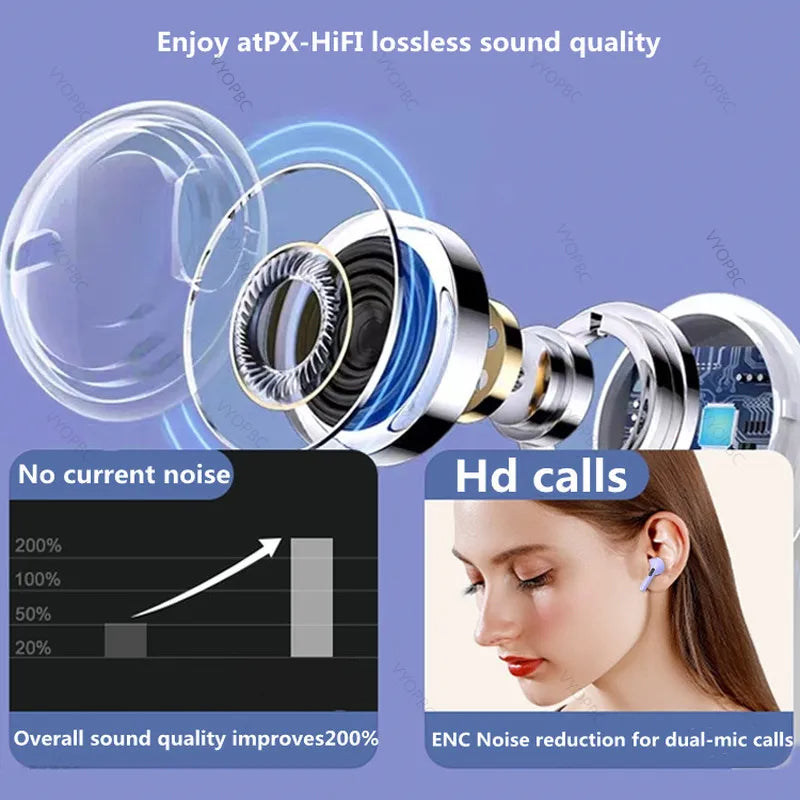 Wireless Air Pro 6 Earbuds with Hifi Stereo Touch Control Earbuds